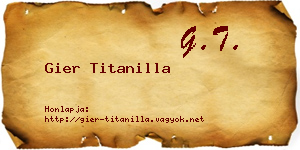Gier Titanilla névjegykártya